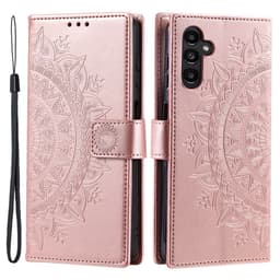 SKALO Samsung A16 Mandala lompakkokotelo - Ruusukulta