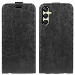 SKALO Samsung A16 Vertical Flip PU-Nahka Lompakkokotelo - Musta
