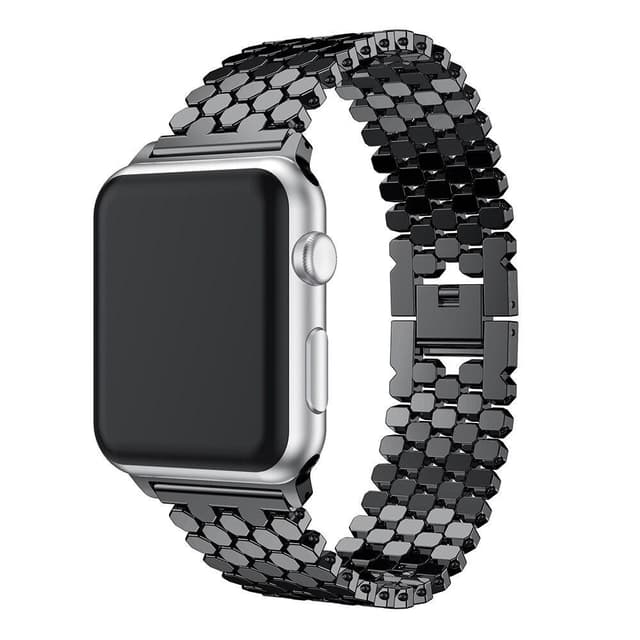 SKALO Fish Scale Metal Armbånd Apple Watch Series 4-6 40mm - Sort