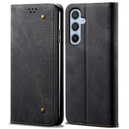 SKALO Samsung A16 Jeans Lompakkokotelo - Musta