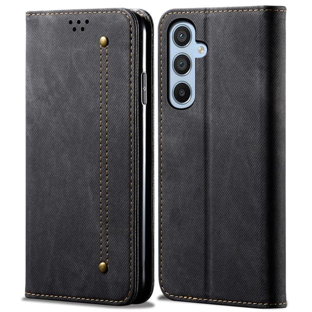 SKALO Samsung A16 Jeans Plånboksfodral - Svart
