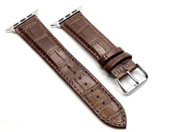 SKALO Läderarmband Krokodilmönster Apple Watch Series 7-9 41mm - Brun