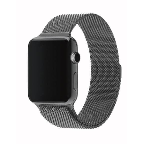 SKALO Milanese Loop Apple Watch Series 10 46mm - Tummanharmaa