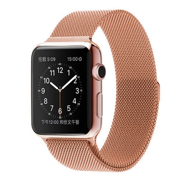 SKALO Milanese Loop Apple Watch Series 10 42mm - Rosa guld