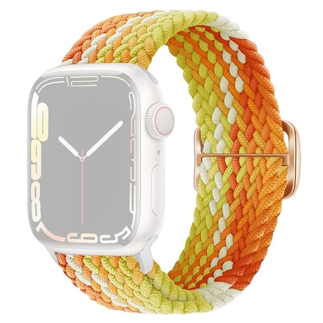 SKALO Flätat tygarmband Apple Watch Series 4-6 40mm - Orange-Gul