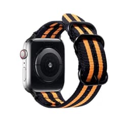 SKALO Nato-armbånd Nylon Apple Watch Series 4-6 44mm - Sort-Orange
