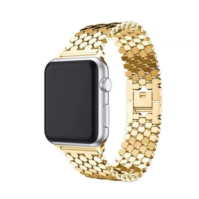 SKALO Fish Scale Metal Armbånd Apple Watch Series 7-9 41mm - Guld