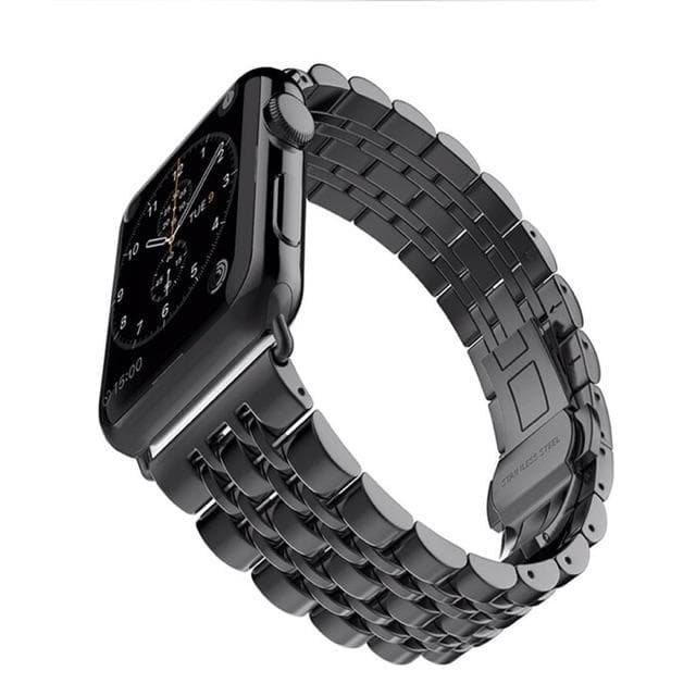 SKALO Metalliranneke, 5 lenkkiä Apple Watch Series 4-6 40mm - Musta