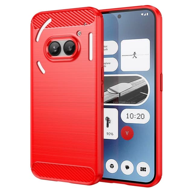 SKALO Nothing Phone (2a) Plus Armor Carbon Stødsikker TPU-cover - Rød