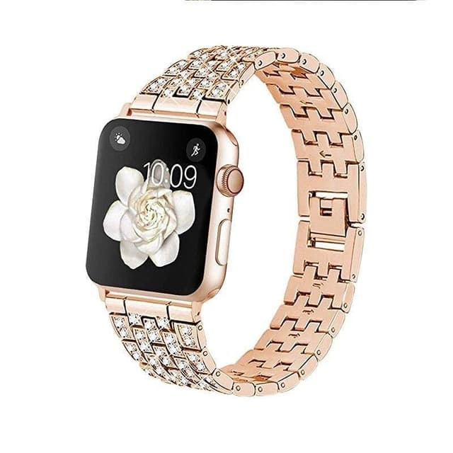 SKALO Link armbånd Bling Apple Watch Series 4-6 40mm - Pink