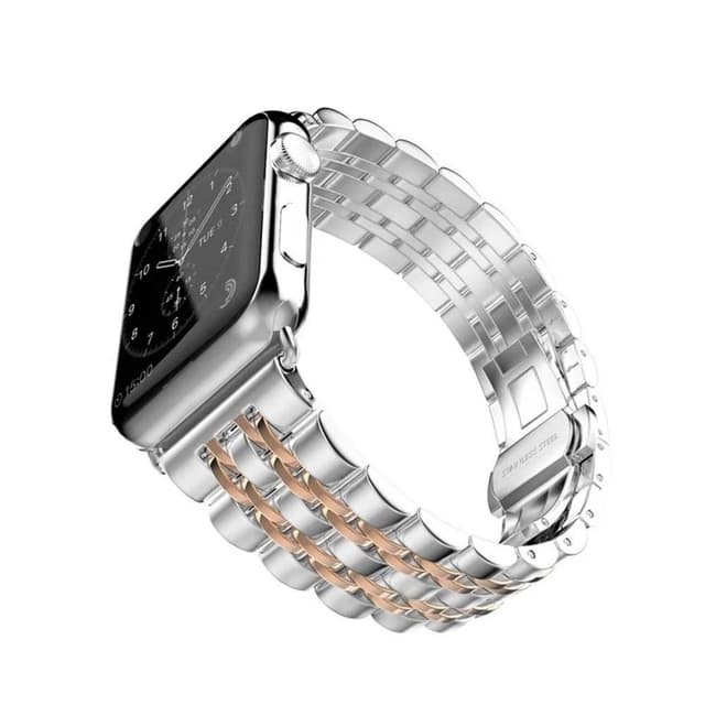 SKALO Metalliranneke, 5 lenkkiä Apple Watch Ultra 2 49mm - Ruusukulta
