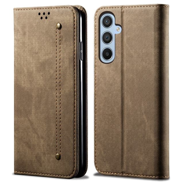 SKALO Samsung A16 Jeans Lompakkokotelo - Khaki