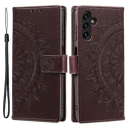 SKALO Samsung A16 Mandala lompakkokotelo - Ruskea