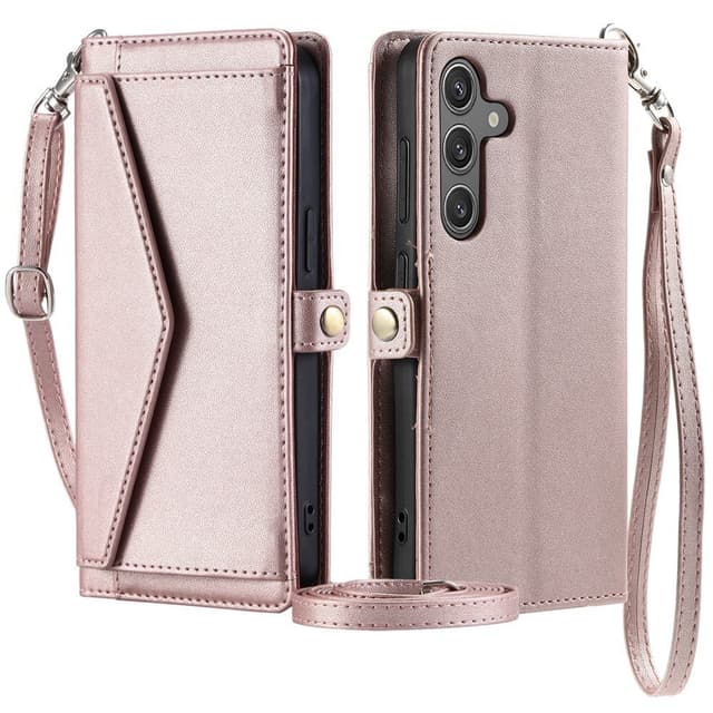 SKALO Samsung A16 PU-Läder Envelope Plånboksfodral - Roséguld