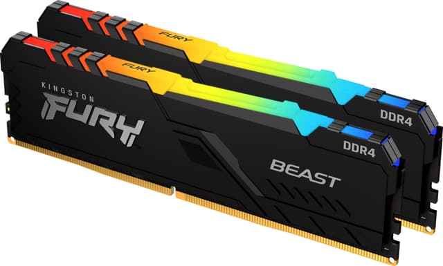 Kingston FURY Beast RGB 16GB DDR4 RAM 3600MT/s CL17 (svart)