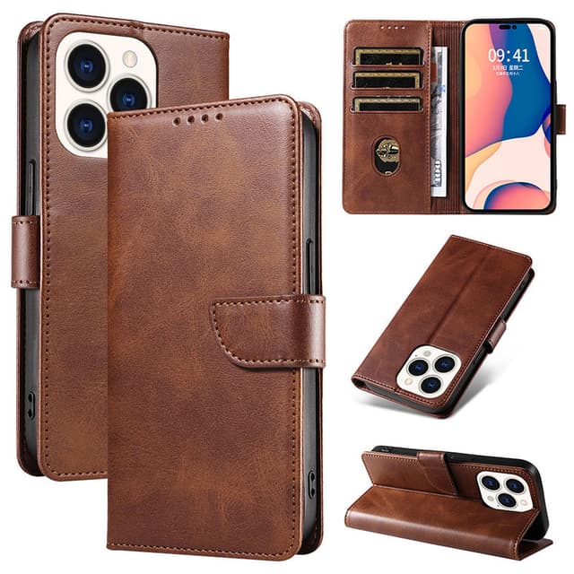 Vintage Leather Flip Case för iPhone iPhone 15 Pro Max