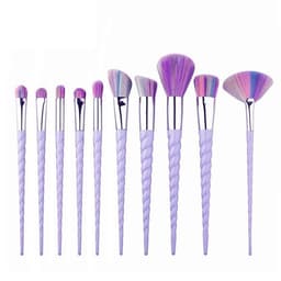 Professionelle skånsomme makeupbørster 10-pack, Unicorn Lilla
