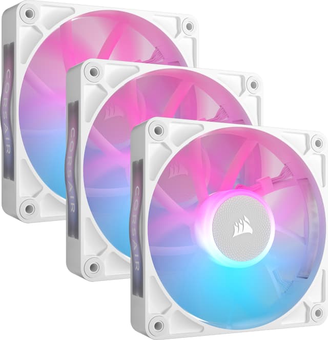 Corsair iCUE LINK RX120 RGB 120mm PWM blæser startsæt (3-pakke, hvid)