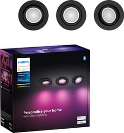 Philips Hue Centura upotettava pyöreä spottivalo 3x4,2W GU10 (musta)