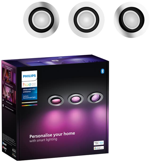Philips Hue Centura indbygget rundt spotlys 3x4,2W GU10 (aluminium)