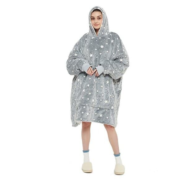 Tæppe-hoodie Oversized - Stjärnor