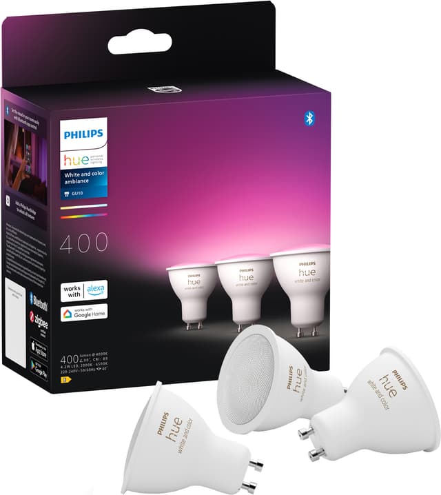 Philips Hue WCA LED-pære 4,2W, GU10 (3-pk)