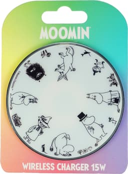 Moomin 15W trådlös laddare (svart/vit)