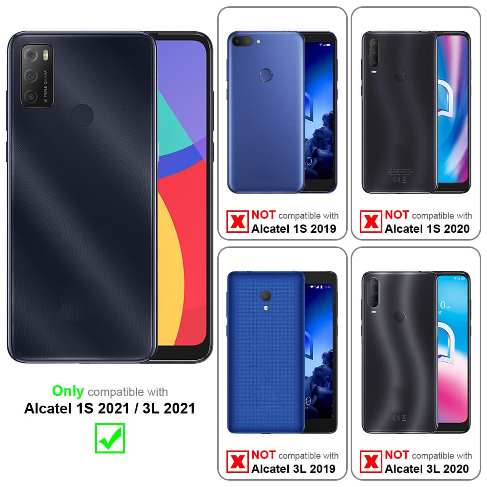 Cover Alcatel 1s 2021 Stand Carte WEIOU Custodia Portafoglio Per