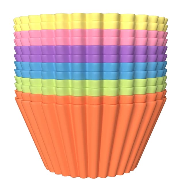12x Muffinsformer silikon Cupcakeformer gjenbrukbare