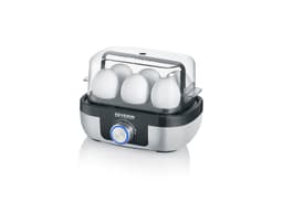 Severin Æggekoger 1-6 æg m. timer 420 watt Stål/Sort