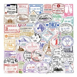 50 klistermärken med retro poststämpel-tema för vintageinspirerad dekoration