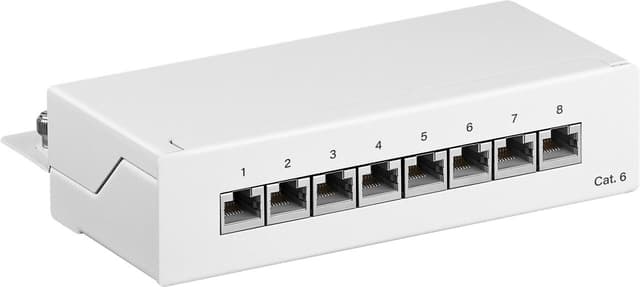 CAT 6 Mini/Desktop Patch Panel, 8 Ports