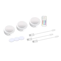 Genopladelige LED-spots 13 RGB farver 3-pak Hvid
