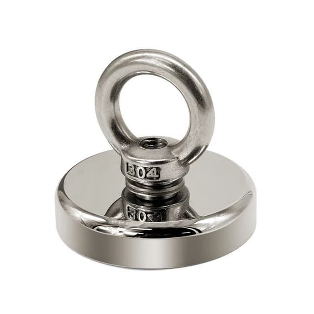 Super stærk neodymmagnet / fiskemagnet Sølv 42 mm