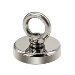 Superkraftig neodymmagnet / fiskemagnet Sølv 42 mm