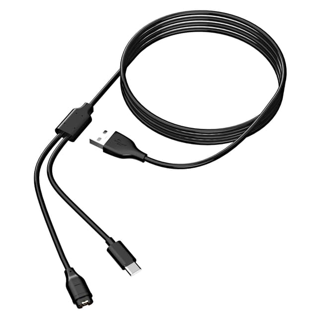 2-in-1-laturi USB-C-matkapuhelimelle ja urheilukellolle Musta