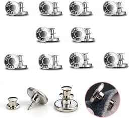 Irrotettavat farkkunapit 10 kpl Hopea Perfect Fit Button
