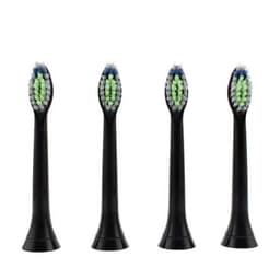 Vaihtohammasharjan päät 4 kpl Black