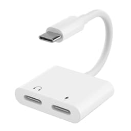 USB-C 2-i-1 adapter til høretelefoner og oplader