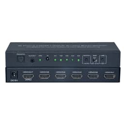 HDMI switch 5 in 1 out, 4K@60Hz med ARC audio extractor HDMI 2.0 HDR och fjärrkontroll Black