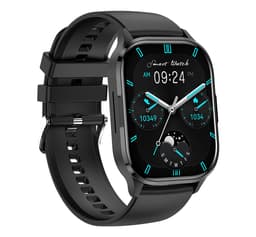 Smartwatch med olika sportlägen, Bluetooth-samtal, vattentät Svart