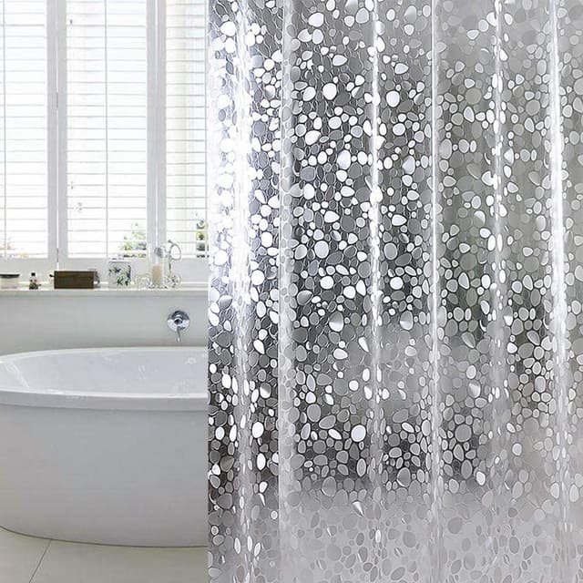 Badeforhæng med småstensmønster Gennemsigtig