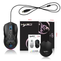 Lett kablet gamingmus med 12 RGB-belysning, 6 justerbare DPI, 7-knapper Sort