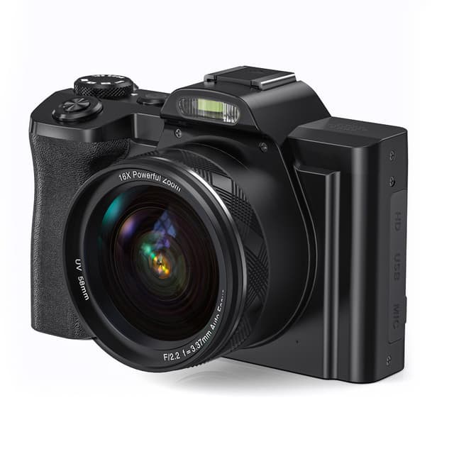 Digitalkamera 5K/48MP/16X zoom/6-axis stabilisering 3,5"" skärm WiFi