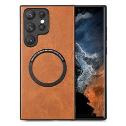 Magnetisk telefonveske i imitert skinn til Samsung Samsung Galaxy S24 Plus