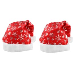 2 pakker julehatter med snøfnuggmønster for festlig høytidsfest Sølv