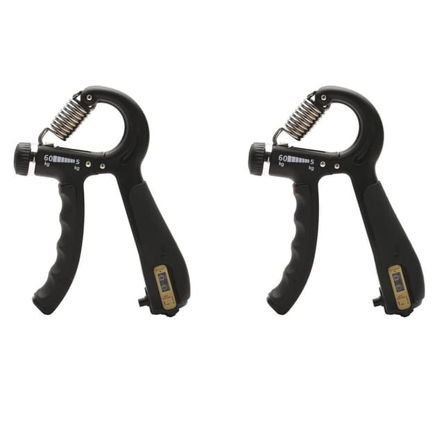 Handgreppsförstärkare Justerbart motstånd 2-pack Svart