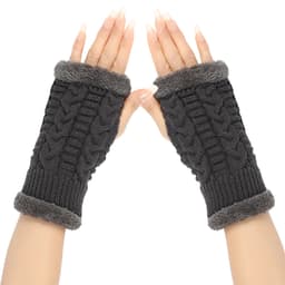 Talven lämpimät joustavat puolisormikäsineet unisex Tummanharmaa