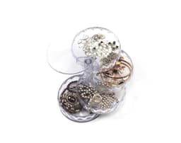 Jewelry Organizer Case 4-kerroksinen pyöreä pyörivä kotelo Läpinäkyvä