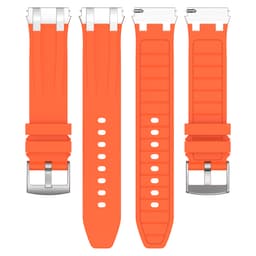 Premium silikone urrem 20 mm til Garmin, Samsung, Huawei (sølvspænde) Orange